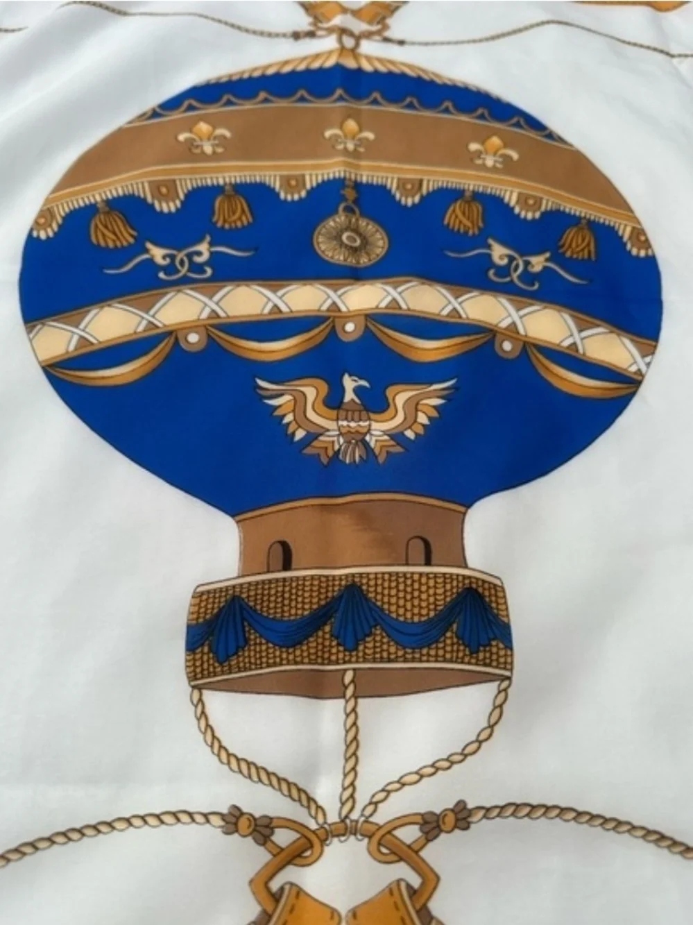 2 - Jeune de Paris Blue Printed Silk-Feel Scarf.